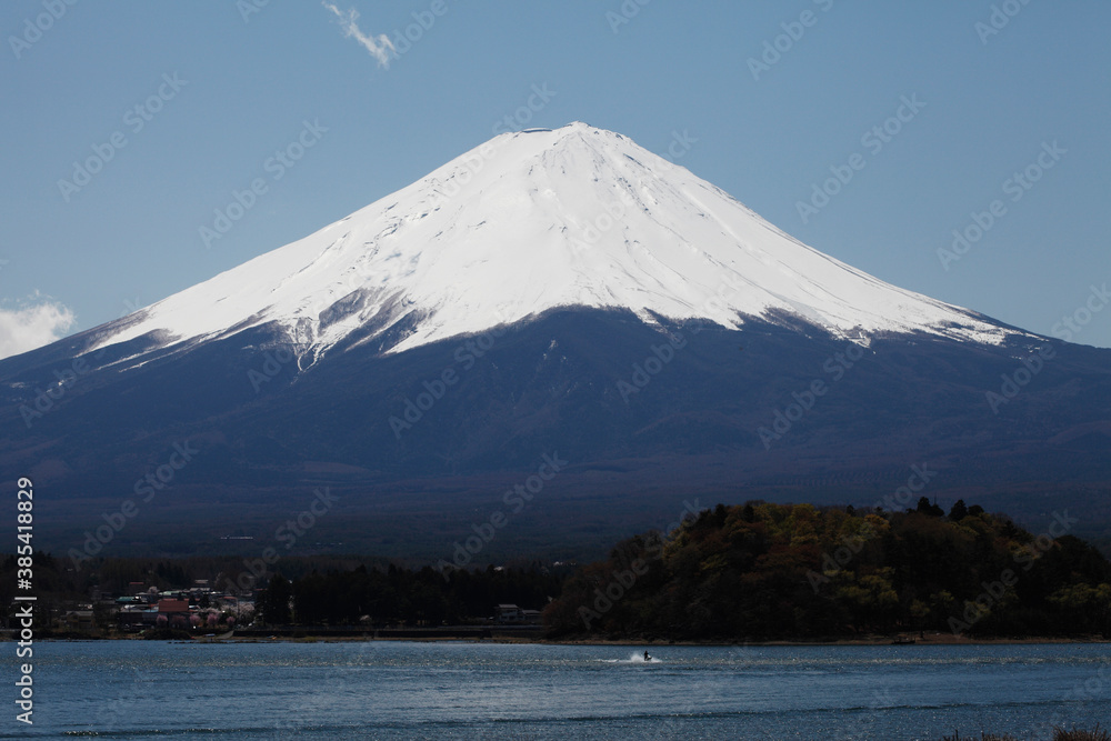 河口湖と富士山