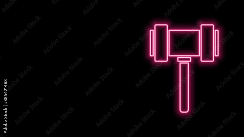 Glowing neon line Judge gavel icon isolated on black background. Gavel for adjudication of sentences and bills, court, justice. Auction hammer. 4K Video motion graphic animation Glowing neon line Judge gavel icon isolated on black background. Gavel for adjudication of sentences and bills, court, justice. Auction hammer. 4K Video motion graphic animation