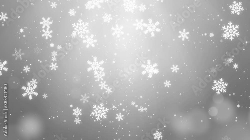 Wallpaper Mural White Snow Confetti Snowflakes and Bokeh Magical lights Loop 4k Video Background. Merry Christmas Happy new year winter holiday valentine Torontodigital.ca