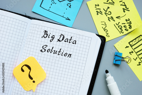 Business concept meaning Big Data Solution with phrase on the page.