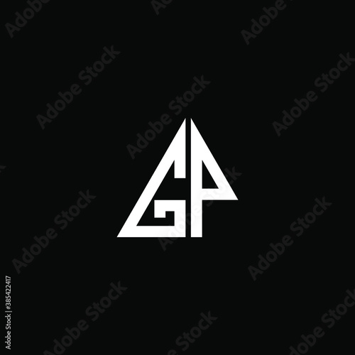 G P letter logo custom design on black color background, gp monogram