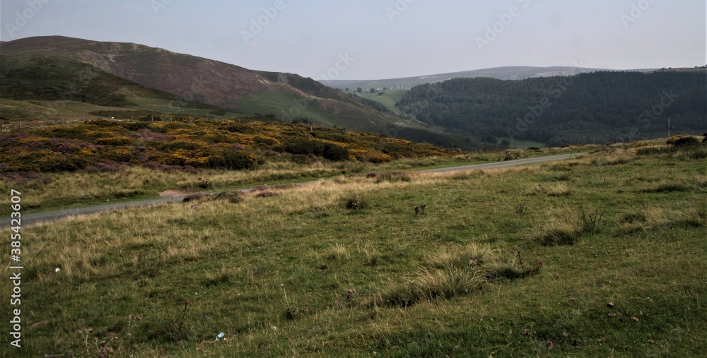Obraz premium A view of the Welsh Hills near Llangollen