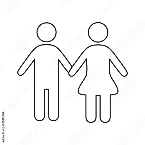 couple figures line style icon