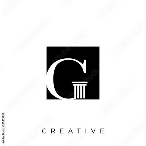 g pillar law logo illustration design vector 