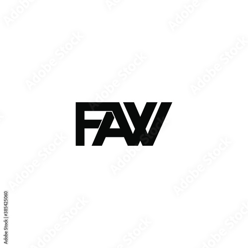 faw letter original monogram logo design