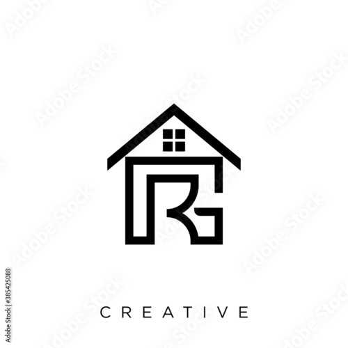 gr home logo illustration design vector 
