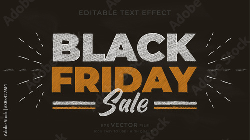 black friday typography chalkboard premium editable text effect