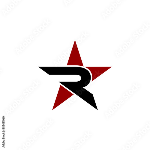 letter R star logo icon template