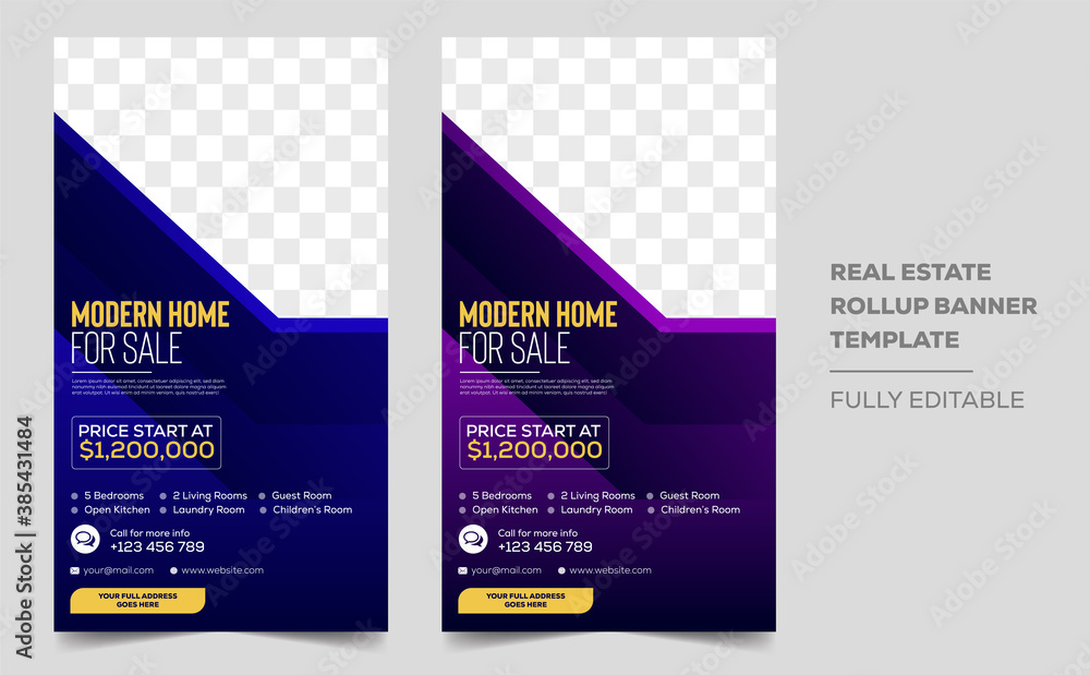 Real estate corporate roll up banner template
