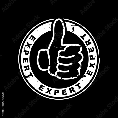 Expert advice rubber vector stamp