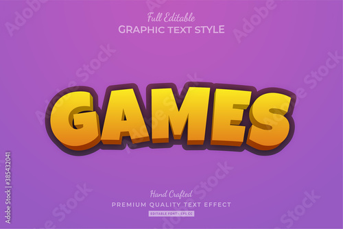 Games Cartoon Editable Premium Text Style Effect