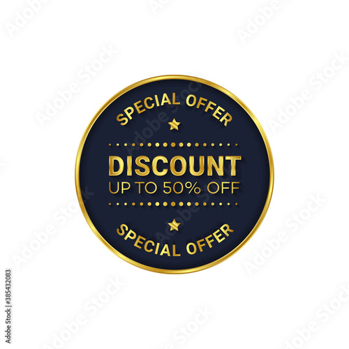 gold badge and premium label product template vector