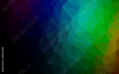 Dark Multicolor  Rainbow vector abstract polygonal texture.