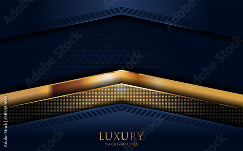 Luxury navy blue background combine with golden lines element.
