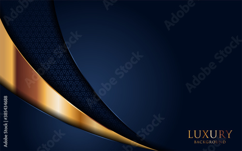Luxury navy blue background combine with golden lines element.