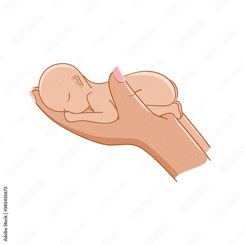 the-child-is-lying-on-the-mother-s-hands-vector-illustration-for-the