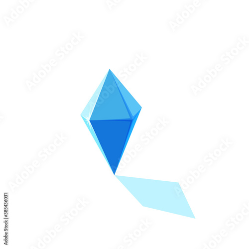 Free Download Ice crystal prism or gem with shade. Frozen piece of ice for game design. Vector illustration in cartoon style - GFXLoad
