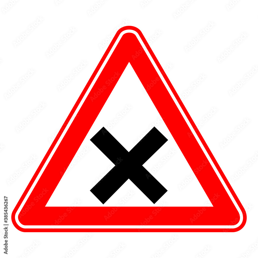 Traffic, road sign. uncontrolled intersection Traffic, road sign. uncontrolled intersection