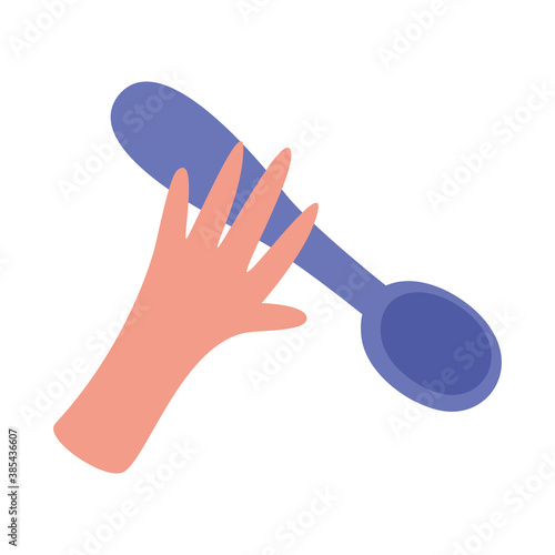 hand with spoon cutlery icon