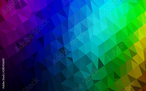Dark Multicolor  Rainbow vector polygonal template.