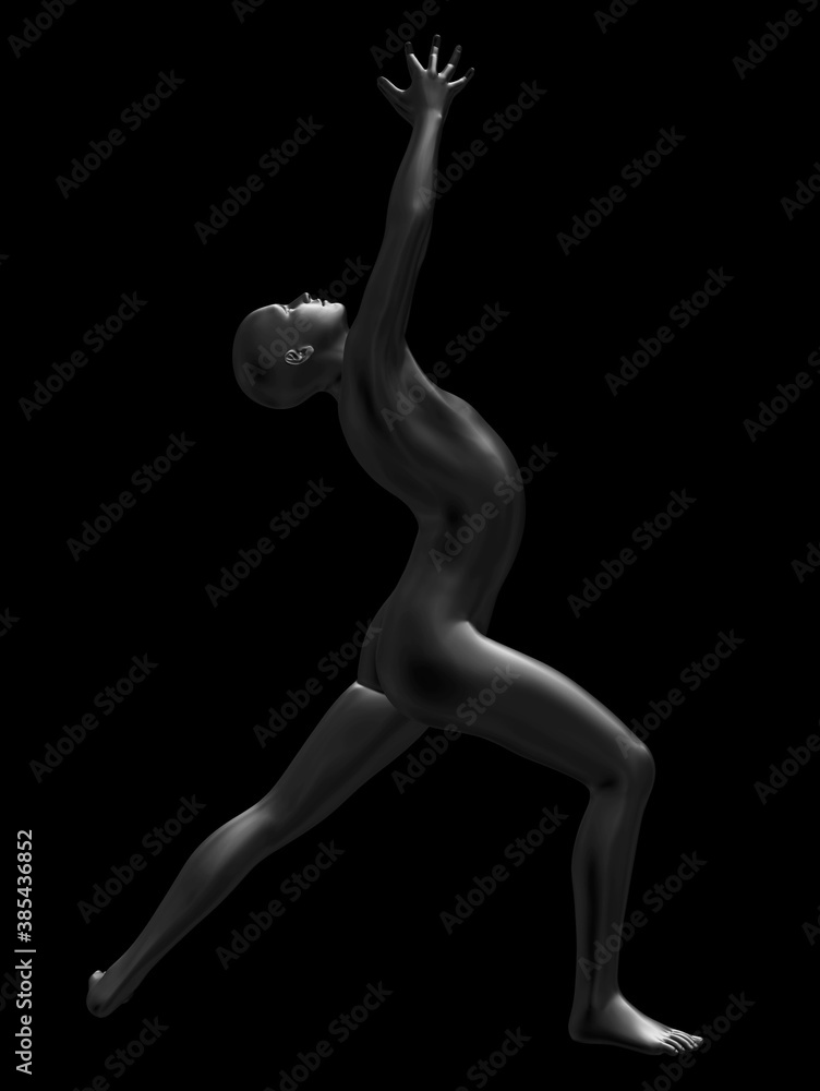 Grey 3d maneken yoga poses