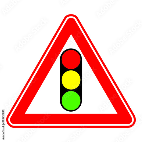 Traffic, road sign. traffic light. Light signaling device