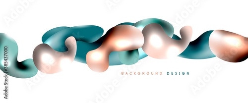 Bubbles abstract background. Liquid splashes on white vector template
