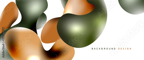 Bubbles abstract background. Liquid splashes on white vector template