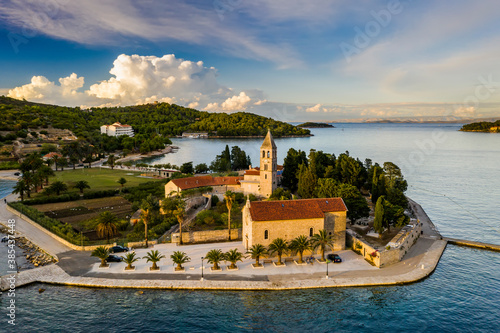 Fényképezés Aerial view of Vis town on Vis island, Croatia