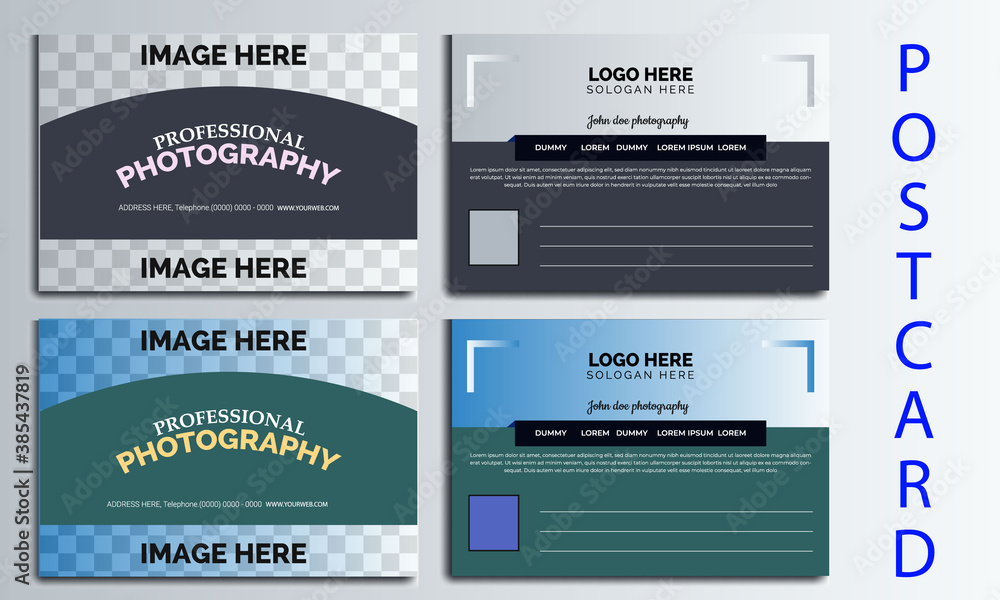 Obraz premium Corporate Professional Business Postcard Design, Postcard design, Vector postcard, Invitation Design, Event Card Design, EPS 10