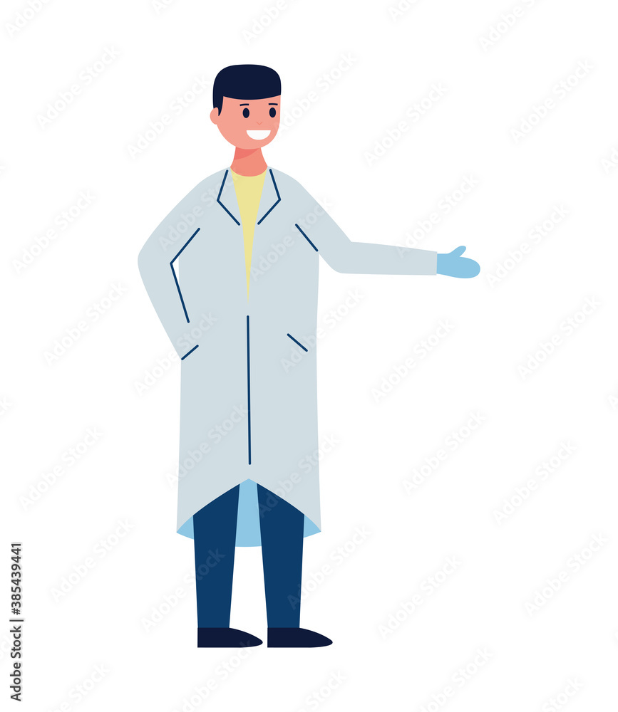 doctor worker avatar character flat style