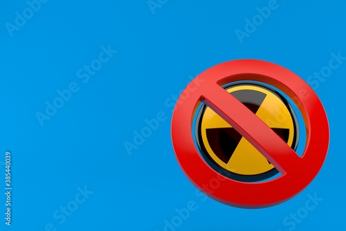 Radioactive symbol with forbidden symbol