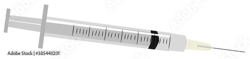 Vector illustration on a medical theme. Image of a syringe for the injection of a vaccine against an infectious disease.