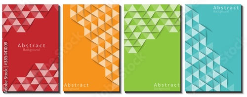 Set of  Triangle Geometric Background. Vector Design Illustration.