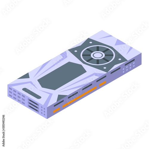 Game graphic card icon. Isometric of game graphic card vector icon for web design isolated on white background