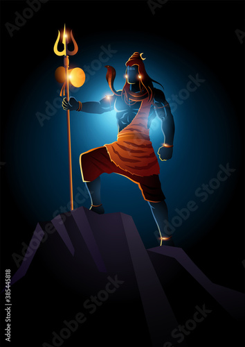 Lord Shiva on Dark Background