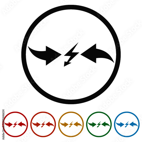 Conflict of interest ring icon, color set
