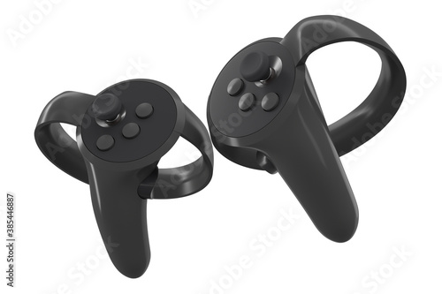 Virtual reality controllers for online and cloud gaming isolated on white