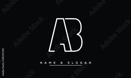 AB, BA, A, B  Abstract Letters Logo Monogram