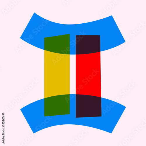 Gemini Zodiac vector. Abstract Gemini constellation shape. Bright icon zodiac Gemini. 