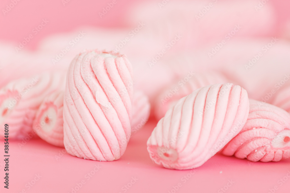 Pink marshmallow candy background Pink marshmallow candy background