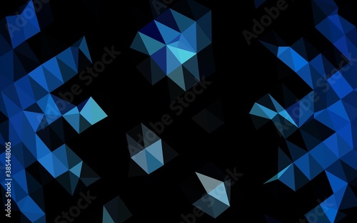 Dark BLUE vector blurry triangle pattern.