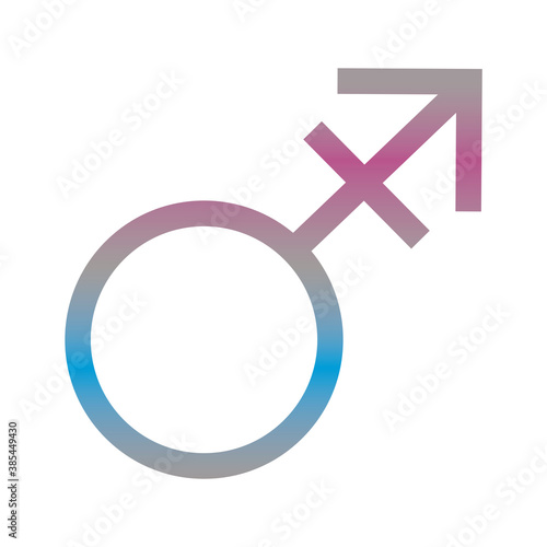 male gender symbol of sexual orientation gradient style icon