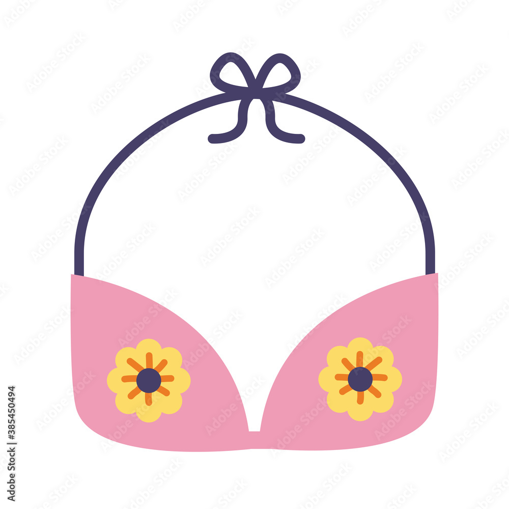 female bra with flowers feminism flat style icon female bra with flowers feminism flat style icon