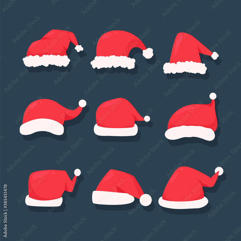 Red Christmas hat to decorate Santa Claus costume on Christmas party. Red Christmas hat to decorate Santa Claus costume on Christmas party.