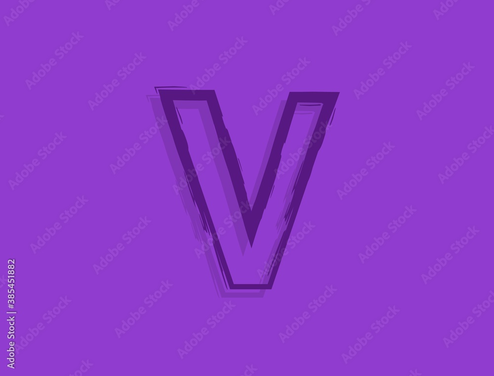 V letter font, hand drawn brush stroke. Modern, elegant calligraphic design. For design element, logo, creative poster etc. Vector illustration V letter font, hand drawn brush stroke. Modern, elegant calligraphic design. For design element, logo, creative poster etc. Vector illustration