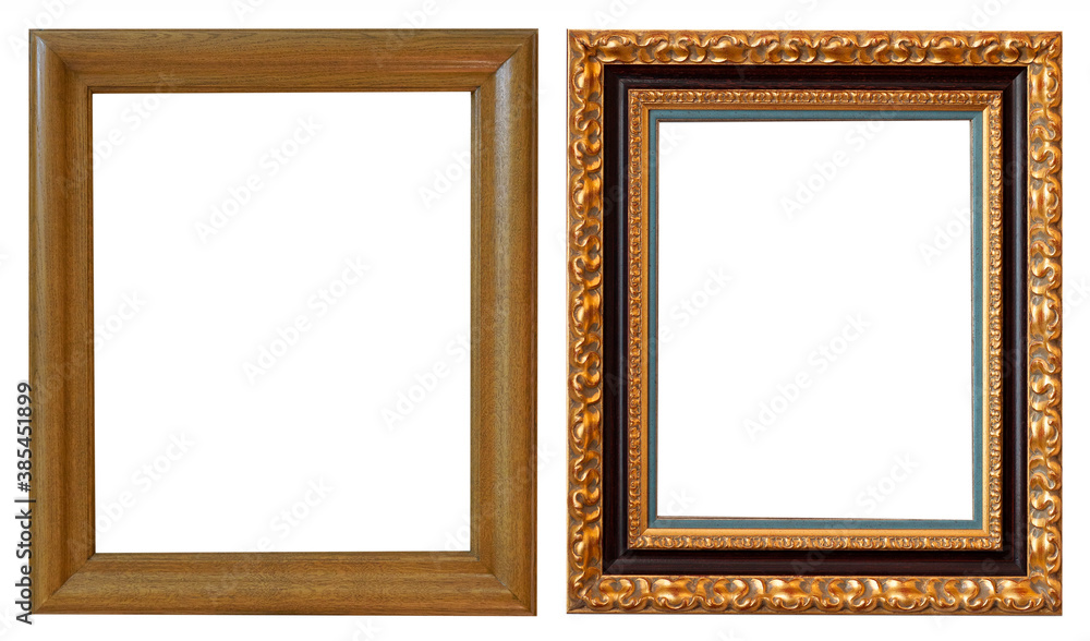 Frames picture baguettes isolated on white background set. Frames picture baguettes isolated on white background set.