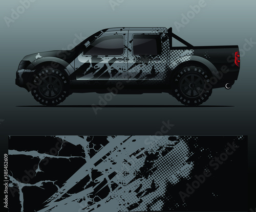 Truck decal graphic wrap vector, abstract background