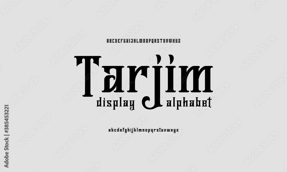 Vintage and classic typography alphabet. Vector illustration of fonts set.