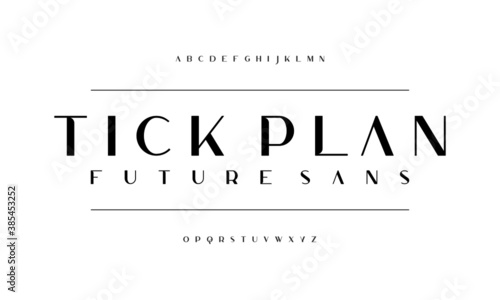 Classic sans serif typeface. Typography uppercase fonts set design, vector illustration a to z.